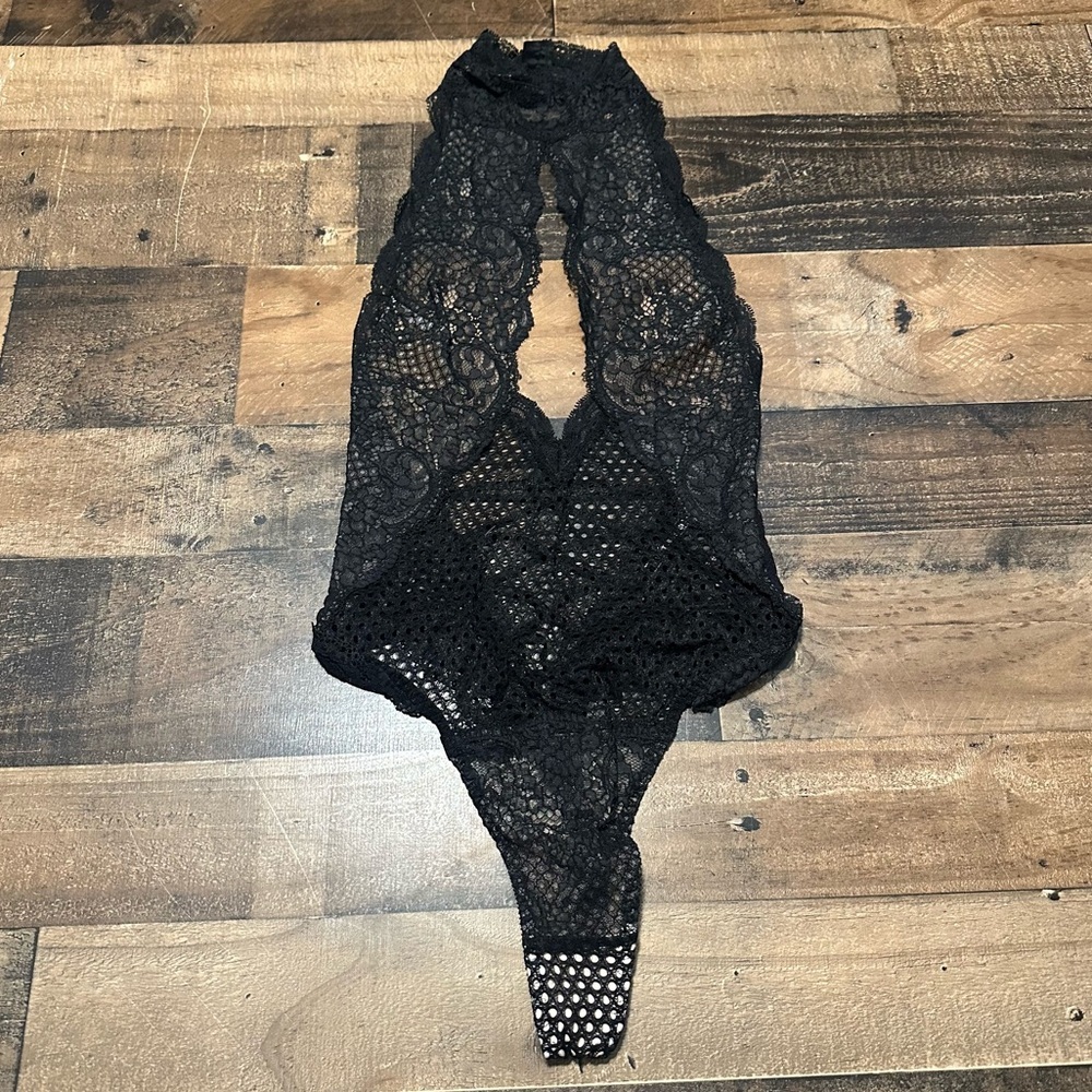 Victoria’s Secret Plunge Lacy Mock Neck Bodysuit